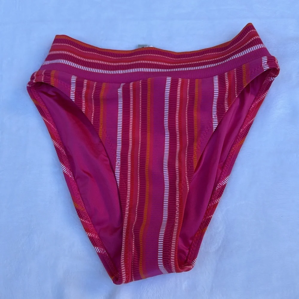 Trina Turk Marai striped high waist bikini bottom